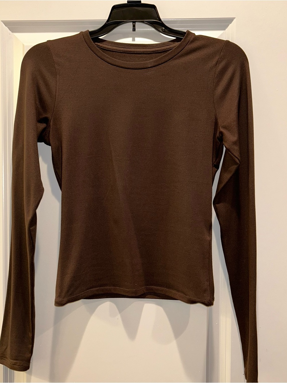 Hollister Women's Seamless Long-Sleeve Crewneck Top - Dark Brown